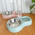 Distributeur 2-en-1 avec fontaine d'eau pour chiens et chats