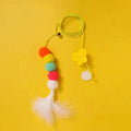 Jouet Suspendu avec Plume, Balle et Chenille pour Chat