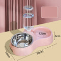 Distributeur 2-en-1 avec fontaine d'eau pour chiens et chats