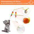 Jouet Suspendu avec Plume, Balle et Chenille pour Chat
